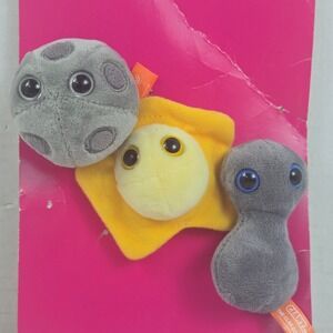 Giant Microbes Mini Plush Set HPV Herpes Gonorrhea Gray Yellow Science Toys NWOT